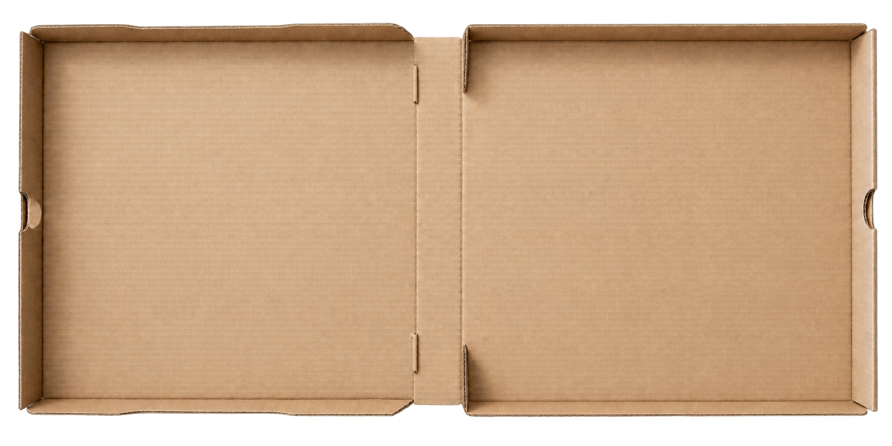 Approved blank two-panel pizza box